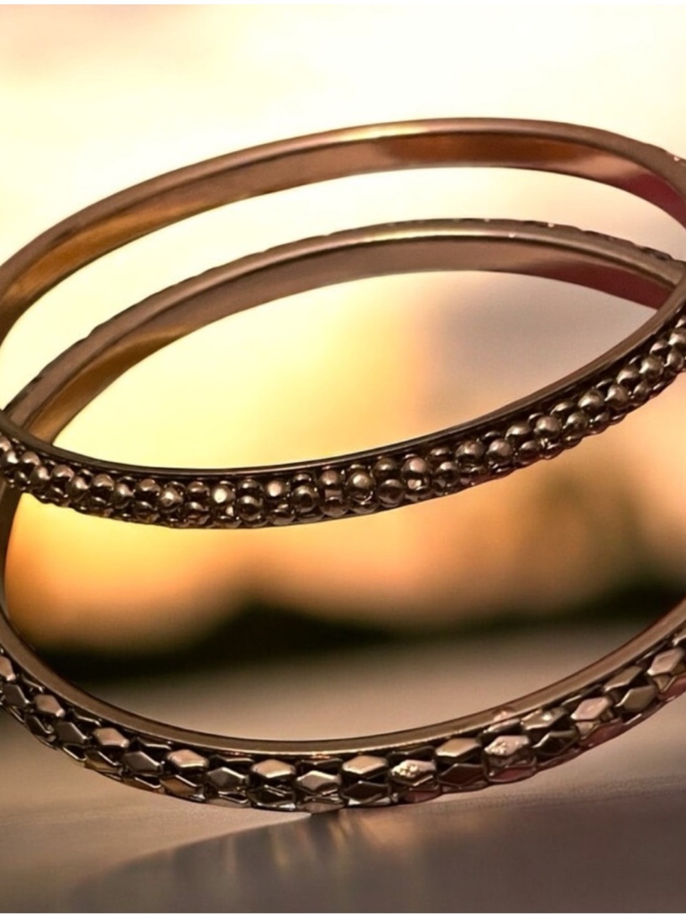 Technibond Burnished Rose Gold Bangle Set